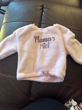 Mama's Mini Pink Baby Fuzzy Pullover